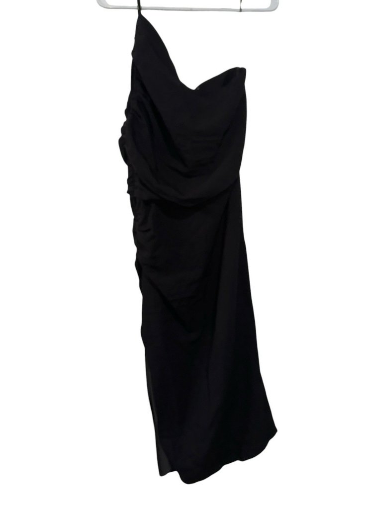 The Sei Women’s One Shoulder Midi Dress Sz 10 Black Ruched Nwt Lbd Cocktail